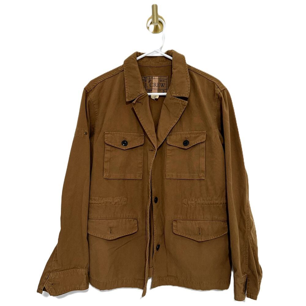 J CREW Brigadier Utility Jacket Coat Tan Khaki Military Field L - Picture 1 of 11